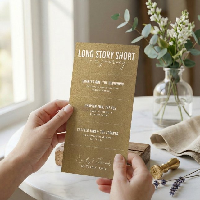 Long Story Short Modern Script Timeline Wedding Save The Date (Creator Uploaded)