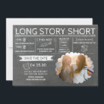Long Story Short | Same Gender Photo Save the Date<br><div class="desc">Funny photo save the date card ""Long Story Short" in a chalkboard drawing style - a unique way to announce your wedding.</div>