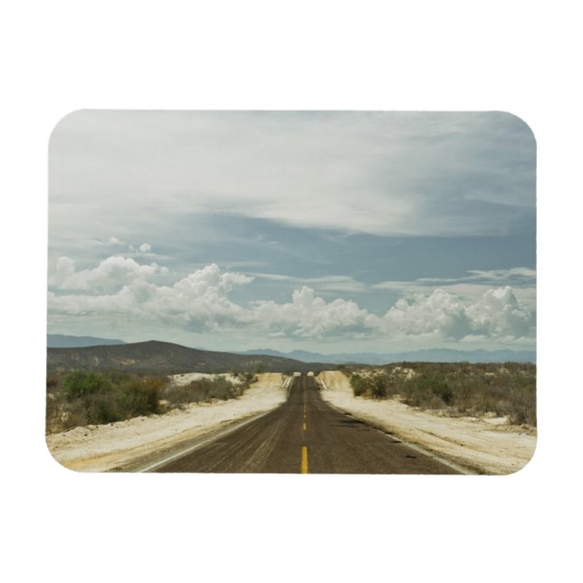 Long Straight Road Through Mexican Baja Landscape Magnet (Horizontal)