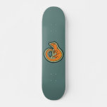 Long Tail Orange Lizard With Spots Drawing Design Skateboard at Zazzle