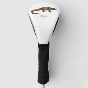 Long-tailed pangolin cartoon illustration golf head cover