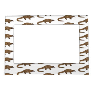 Long-tailed pangolin cartoon illustration magnetic frame