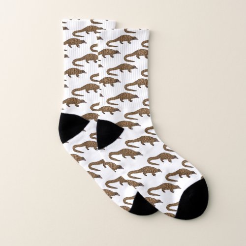 Long_tailed pangolin cartoon illustration  socks