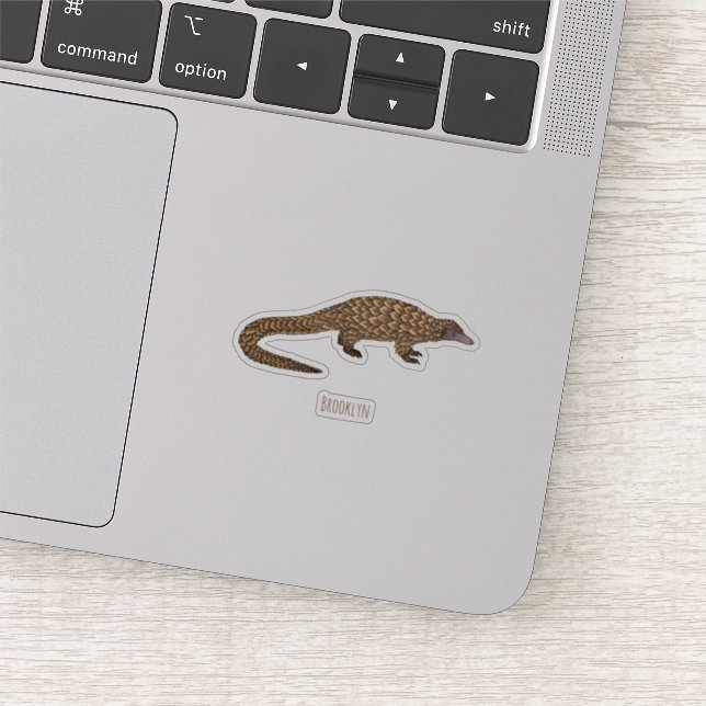 Long-tailed pangolin cartoon illustration  sticker (Detail)