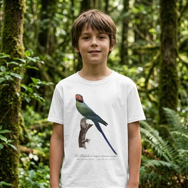 Long-Tailed Parakeet, Psittacula Longicauda T-Shirt (Long-Tailed Parakeet, Psittacula Longicauda. Boy Basic White T-Shirt)