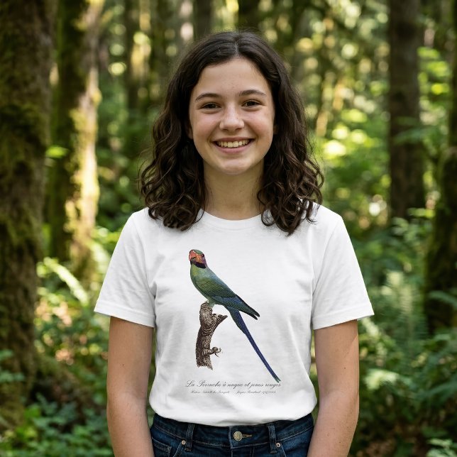 Long-Tailed Parakeet, Psittacula Longicauda T-Shirt (Long-Tailed Parakeet, Psittacula Longicauda. Girl Basic White T-Shirt)