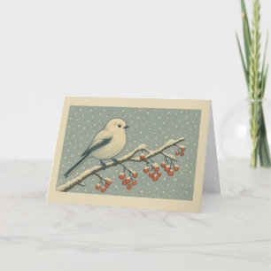 Long-tailed Tit Japanese Christmas Card