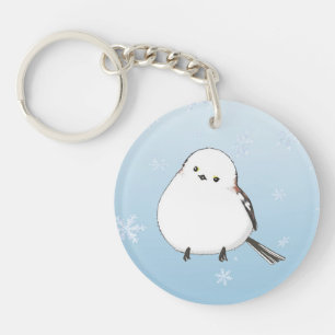 Long-tailed tit key holder keychain