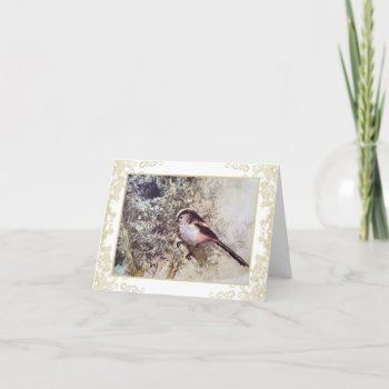 Long-tailed Tit Vintage Notecard by Past_Impressions at Zazzle