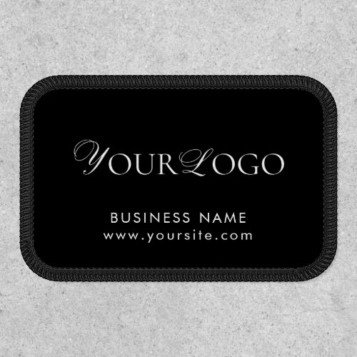 Long Thin Black Professional Corporate Custom Logo Patch