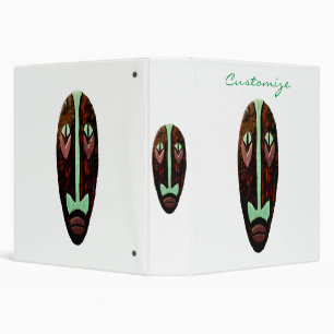 Long Tiki Mask Thunder_Cove 3 Ring Binder