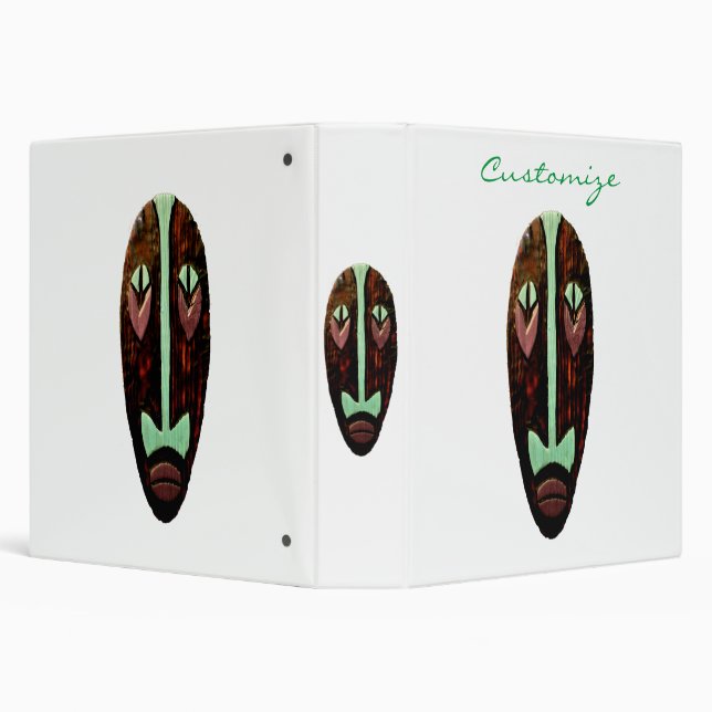 Long Tiki Mask Thunder_Cove 3 Ring Binder (Background)