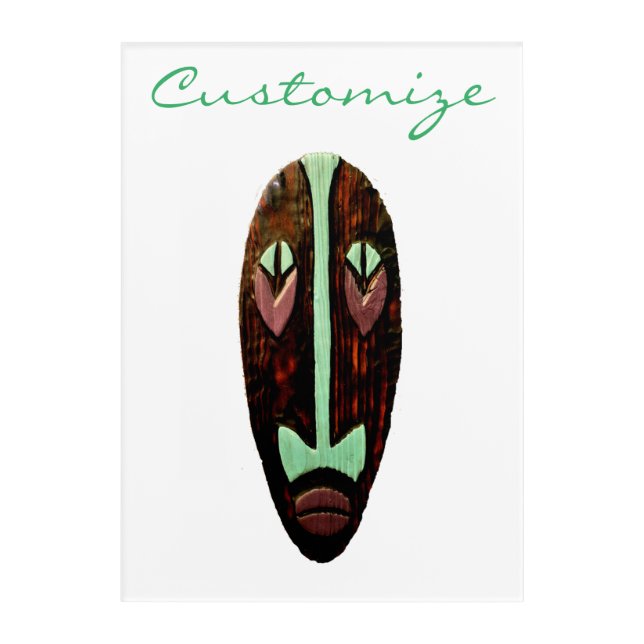 Long Tiki Mask Thunder_Cove Acrylic Print (Front)