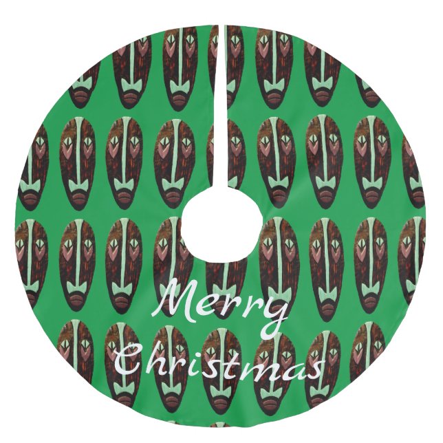Long Tiki Mask Thunder_Cove Brushed Polyester Tree Skirt (Front)