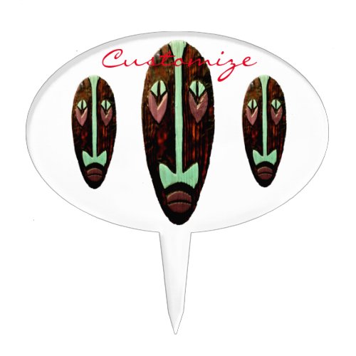 Long Tiki Mask Thunder_Cove Cake Topper