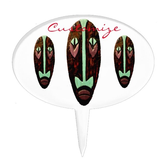 Long Tiki Mask Thunder_Cove Cake Topper (Front)