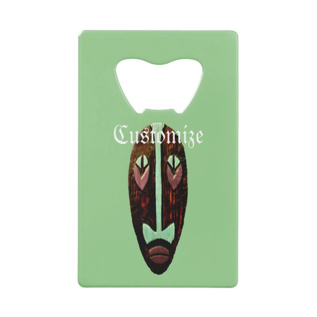 Long Tiki Mask Thunder_Cove Credit Card Bottle Opener (Front)