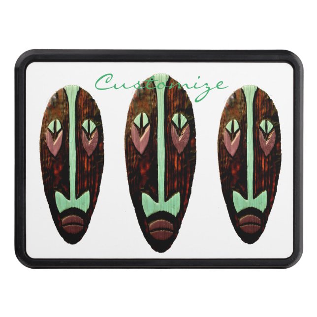Long Tiki Mask Thunder_Cove Hitch Cover (Front)