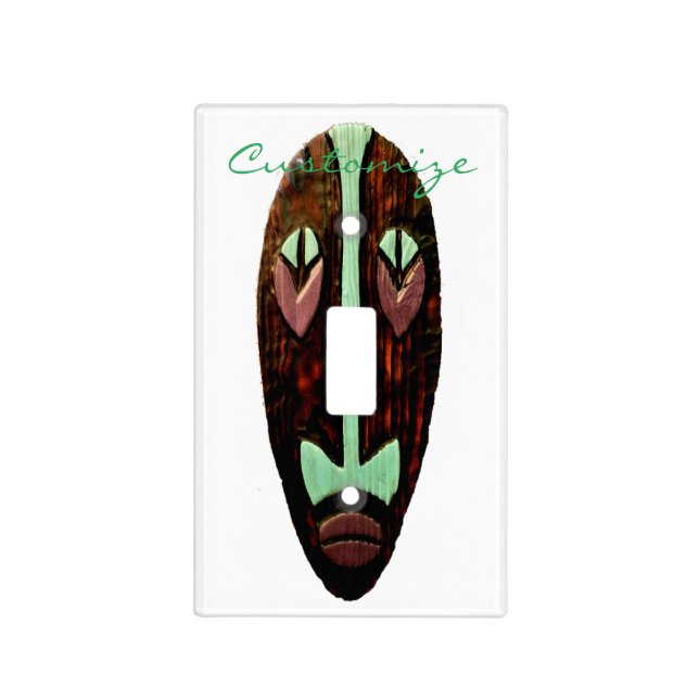 Long Tiki Mask Thunder_Cove Light Switch Cover (Front)