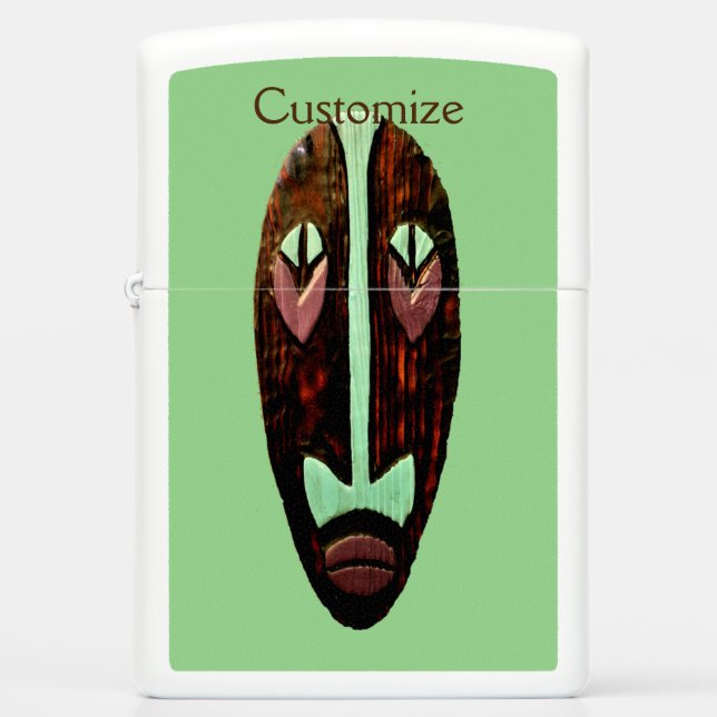 Long Tiki Mask Thunder_Cove  Zippo Lighter (Front)