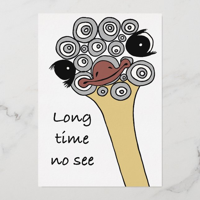 Long time no see – let’s meet again foil invitation (Front)