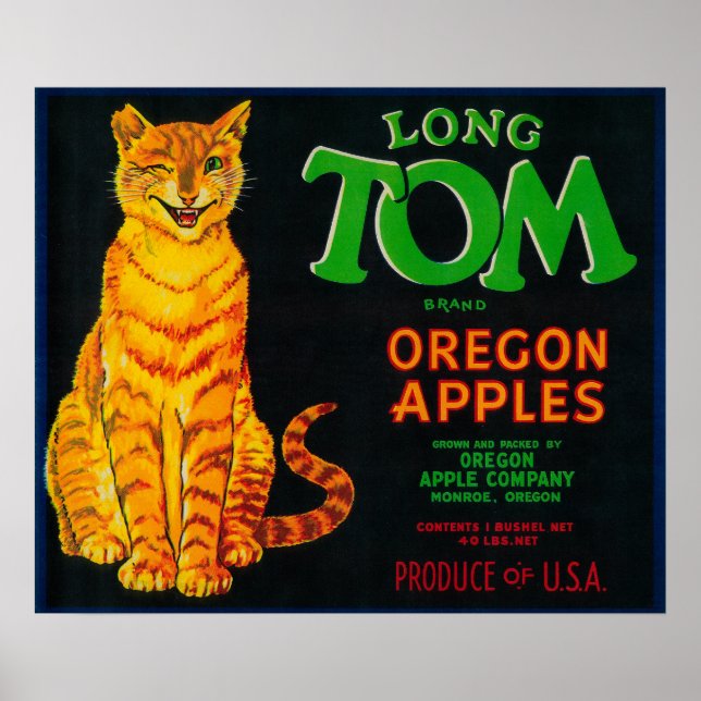 Long Tom Apple Crate LabelMonroe, OR Poster (Front)