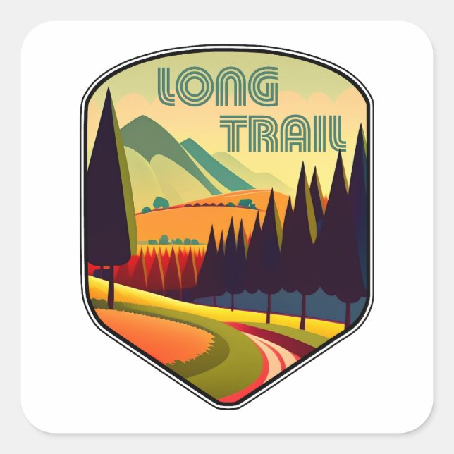 Long Trail Vermont Colors Square Sticker (Front)