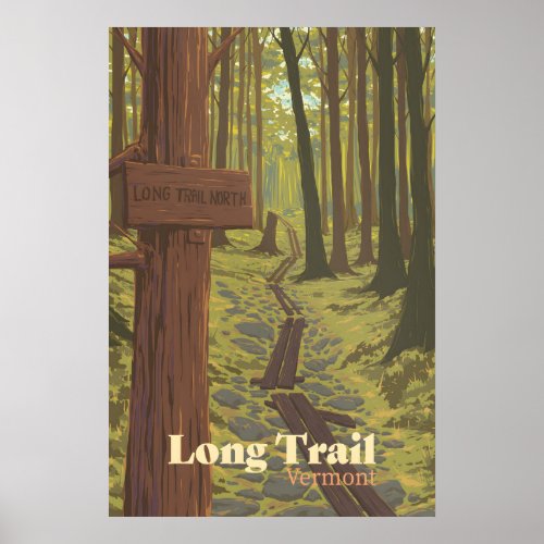 Long Trail Vermont Travel Poster