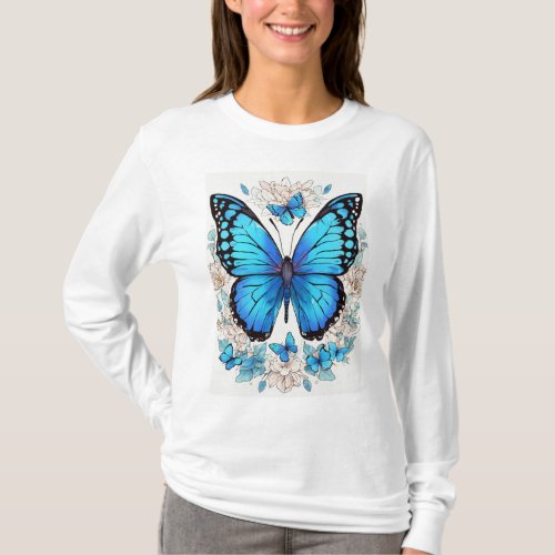 Long tshirt butterfly print
