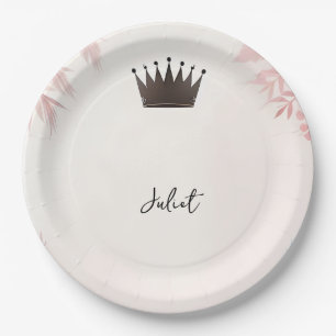 Long Tulle Regal Glam Blush Pink Bridal Shower Paper Plates