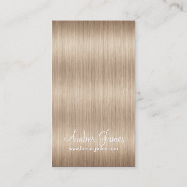 Long Wavy Blonde Hair 5 Stylist Business Cards (Front)