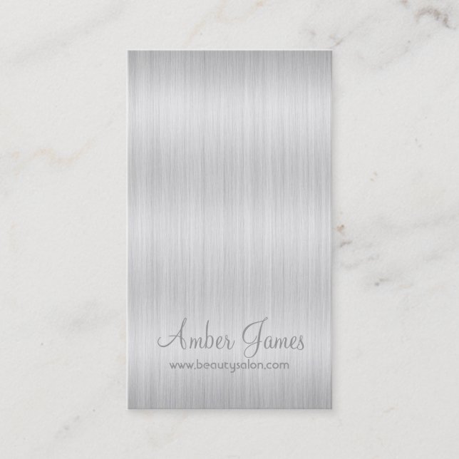 Long Wavy White Hair Colorist Business Card (Front)