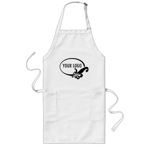 Long White Apron Uniform with Pockets Custom Logo