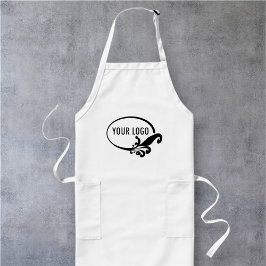 Long White Apron Uniform with Pockets Custom Logo