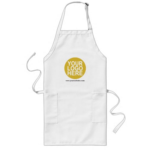 Long White Apron with Company Logo Promotional
