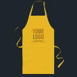 Long Yellow Apron with Pockets Custom Logo Branded<br><div class="desc">Customize your own branded apron online with your company logo, business tagline, and website address. This is a long apron with pockets made of poly-cotton twill. Short length apron and kid size are also available. Promotional aprons can advertise your business as uniforms for employees, wait staff, and as client gifts....</div>