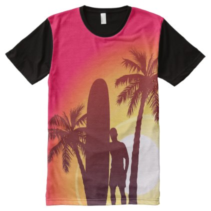 Longboard and palms All-Over-Print shirt