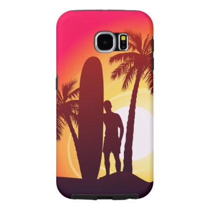 Longboard and palms samsung galaxy s6 case