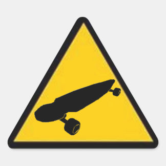 Longboard Crossing Triangle Sticker