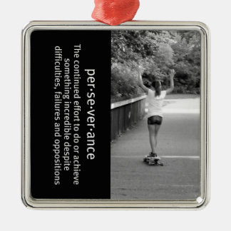 Longboard Girl Perseverance Metal Ornament