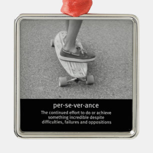 Longboard Motivational Quote Metal Ornament