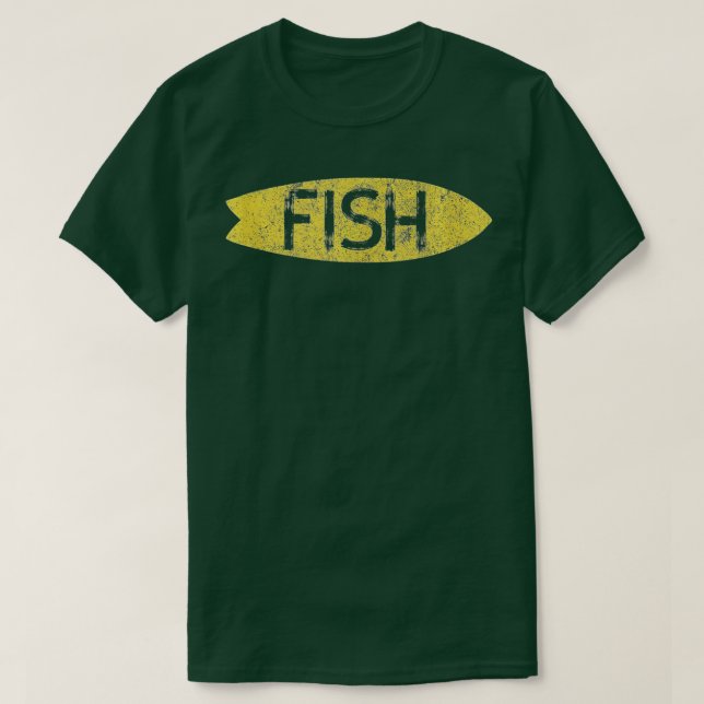 Longboard Surfboards Vintage Retro Fish Style  T-Shirt (Design Front)