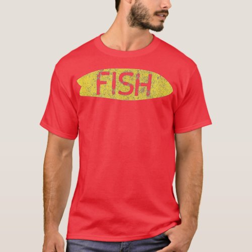 Longboard Surfboards Vintage Retro Fish Style  T_Shirt