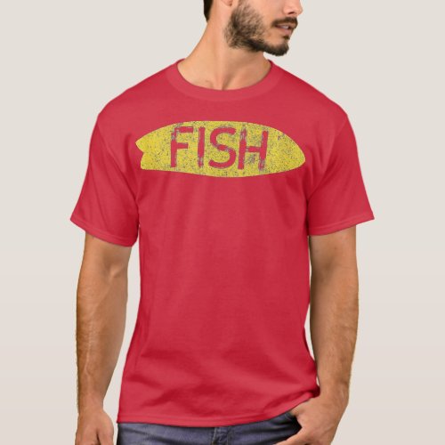Longboard Surfboards Vintage Retro Fish Style  T_Shirt