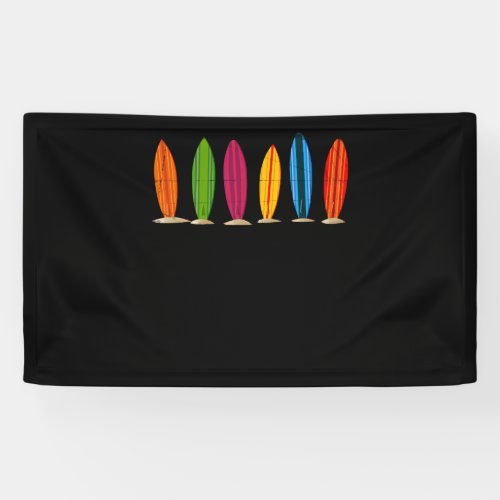 Longboard Surfboards Vintage Retro Style Surfing Banner