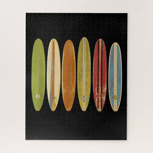 Longboard Surfboards Vintage Retro Style Surfing Jigsaw Puzzle