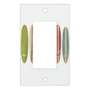 Longboard Surfboards Vintage Retro Style Surfing Light Switch Cover