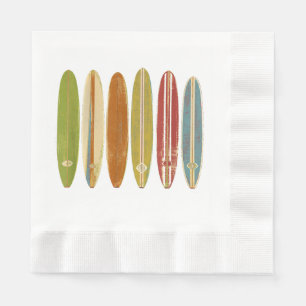 Longboard Surfboards Vintage Retro Style Surfing Napkins