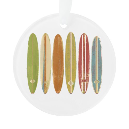 Longboard Surfboards Vintage Retro Style Surfing Ornament