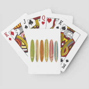 Longboard Surfboards Vintage Retro Style Surfing Poker Cards